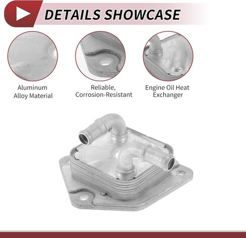 1 Pc Engine Oil Cooler for Honda Fit 2015-2019 Engine Transmission Oil Cooler with O-rings Seal No.255605T0003 Silver Tone Aluminum Alloy in Saudi Arabia