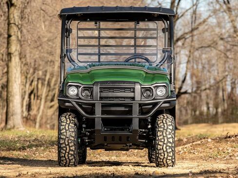 SuperATV Scratch Resistant Half Windshield for 2017+ Kawasaki Mule SX, XR Optic Hard Coating, 1/4" Polycarbonate 250x Stronger than Glass, Superior Protection and Sleek Style, USA Made in Saudi Arabia