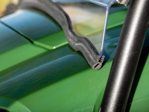SuperATV Scratch Resistant Half Windshield for 2017+ Kawasaki Mule SX, XR Optic Hard Coating, 1/4" Polycarbonate 250x Stronger than Glass, Superior Protection and Sleek Style, USA Made in Saudi Arabia