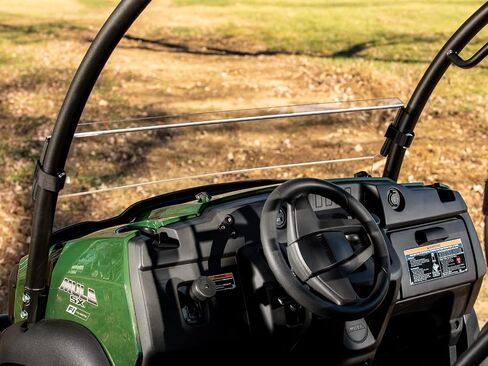 SuperATV Scratch Resistant Half Windshield for 2017+ Kawasaki Mule SX, XR Optic Hard Coating, 1/4" Polycarbonate 250x Stronger than Glass, Superior Protection and Sleek Style, USA Made in Saudi Arabia