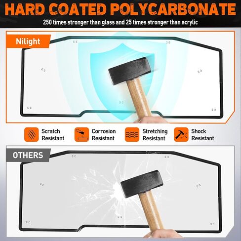 Nilight Rear Window Scratch-Resistant Clear Polycarbonate UTV Windshield Compatible With 2013-2025 Polaris Ranger XP 1000 900 Full Size 570 Diesel Crew PRO XD 4000G 2000G AWD in Saudi Arabia