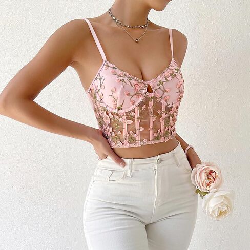 مشد بوستير نسائي من Mocure من الدانتيل الزهري، ملابس داخلية شبكية مثيرة، صدرية Bralette، سترة علوية قصيرة للحفلات in Kuwait