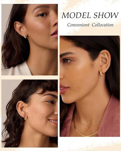 TOBENY Gold Earrings for Women Trendy Dainty Paperclip Link Drop Dangle Earrings 14K Gold Plated Chunky Small Hoop Earrings Lightweight Hypoallergenic Chain Huggie Earrings Jewelry for Gifts in Kuwait