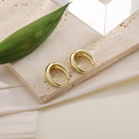 TOBENY Gold Earrings for Women Trendy Dainty Paperclip Link Drop Dangle Earrings 14K Gold Plated Chunky Small Hoop Earrings Lightweight Hypoallergenic Chain Huggie Earrings Jewelry for Gifts in Kuwait