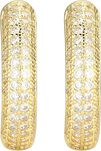 Amazon Essentials Cubic Zirconia Pave Hoop Earrings in 18k Gold Plated Sterling Silver in Saudi Arabia