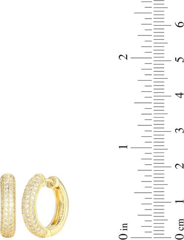 Amazon Essentials Cubic Zirconia Pave Hoop Earrings in 18k Gold Plated Sterling Silver in Saudi Arabia