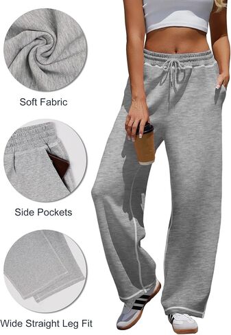 HDLTE Sweatpants Women Track Pants Soft Straight Pajama Sweats Wide Leg Women Lounge Pants Joggers in Saudi Arabia