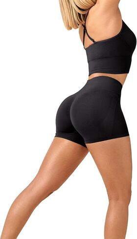 SEASUM Women Seamless Contour Short 5" Amplify Workout Shorts Back Scrunch Butt High Waisted Tummy Control Gym Yoga Bottom in Kuwait