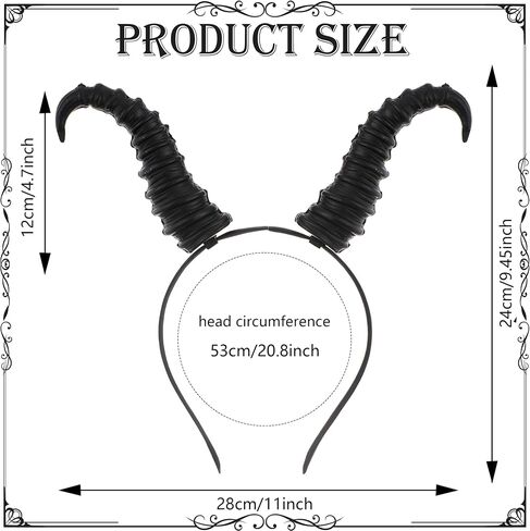 MOSTORY Demonic Horns Headband for Adult - Devil Horn Headband for Halloween Renaissance Renfaire Cosplay in Saudi Arabia