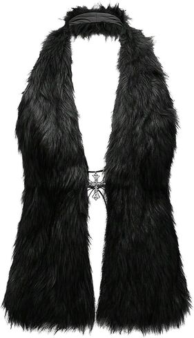 MakeMeChic Women's Faux Fur Halter Tops Open Back Sleeveless Going Out Tank Clubwear in Saudi Arabia