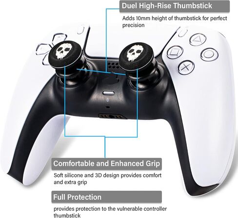FPS Thumbstick Extender & Printing Rubber Silicone Grip Cover 2 Sets for PS5 Dualsenese & PS4 Controller (Demon Summon) in Kuwait