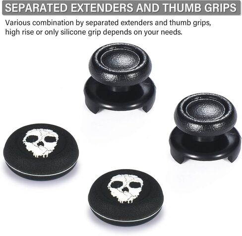 FPS Thumbstick Extender & Printing Rubber Silicone Grip Cover 2 Sets for PS5 Dualsenese & PS4 Controller (Demon Summon) in Kuwait