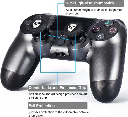 FPS Thumbstick Extender & Printing Rubber Silicone Grip Cover 2 Sets for PS5 Dualsenese & PS4 Controller (Demon Summon) in Kuwait