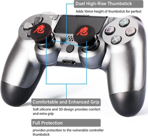 FPS Thumbstick Extender & Printing Rubber Silicone Grip Cover 2 Sets for PS5 & PS4 Controller (Immortal) in Kuwait