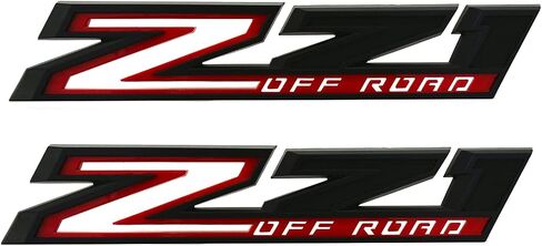 2pack New Big Z71 Off Road Emblems Side Decals 3D Badges Compatible with fits 2019-2025 Silverado Offroad Parts 84632695 (Black Red) in Kuwait