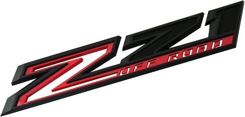 2pack New Big Z71 Off Road Emblems Side Decals 3D Badges Compatible with fits 2019-2025 Silverado Offroad Parts 84632695 (Black Red) in Kuwait