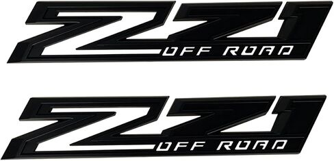 2pack New Big Z71 Off Road Emblems Side Decals 3D Badges Compatible with fits 2019-2025 Silverado Offroad Parts 84632695 (Black Red) in Kuwait