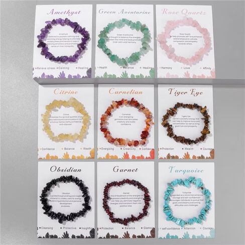 Colorful Natural Stone Beaded Bracelet for Women Elastic Rope Irregular Beads Stretch Bracelet Healing Crystal Bracelet Lucky Protection Jewelry in Saudi Arabia