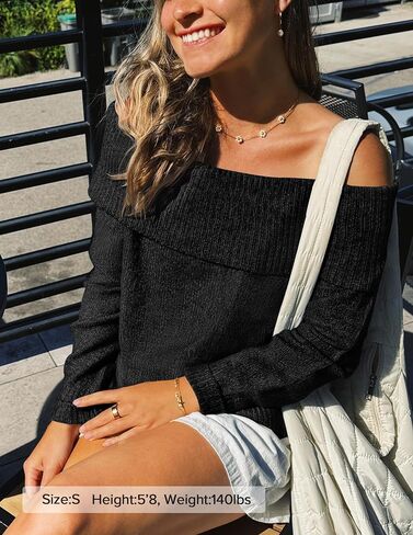 ZESICA Women's Off The Shoulder Fall Sweaters Oversized Long Sleeve Pullover Tops 2025 Fashion Outfit Clothes in Saudi Arabia