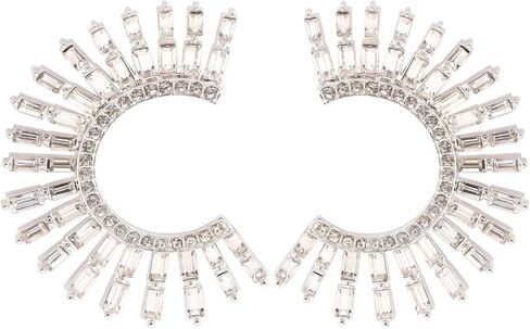 Rhinestone Hoop Drop Earrings for Women, Sparkly Crystal Semicircle Statement Earrings in Saudi Arabia