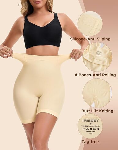 INNERSY Shapewear Tummy Control Slip Shorts for Women High Waisted Girdle Seamless Body Shaper for Under Dresses in Saudi Arabia