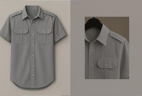 Men Security Uniform Shirt–100% Polyester Short Sleeve–Professional Look for Law Enforcement, Security Guards & Public Safety in Saudi Arabia