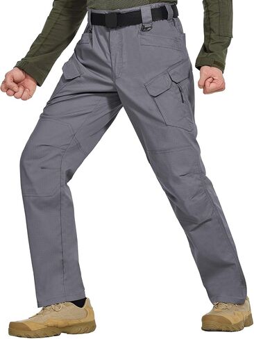 Men's Stretch Tactical Pants Water Resistant Outdoor Cargo Pants Lightweight Ripstop EDC Hiking Work Pants in Kuwait