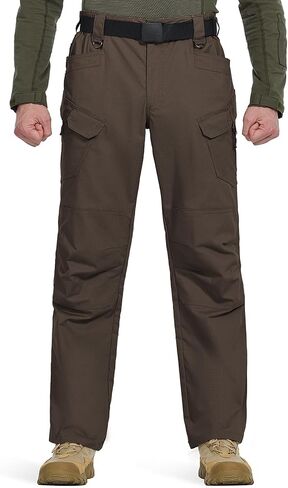 Men's Stretch Tactical Pants Water Resistant Outdoor Cargo Pants Lightweight Ripstop EDC Hiking Work Pants in Kuwait