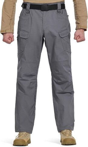 Men's Stretch Tactical Pants Water Resistant Outdoor Cargo Pants Lightweight Ripstop EDC Hiking Work Pants in Kuwait