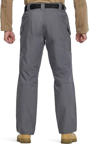 Men's Stretch Tactical Pants Water Resistant Outdoor Cargo Pants Lightweight Ripstop EDC Hiking Work Pants in Kuwait