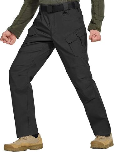 Men's Stretch Tactical Pants Water Resistant Outdoor Cargo Pants Lightweight Ripstop EDC Hiking Work Pants in Kuwait