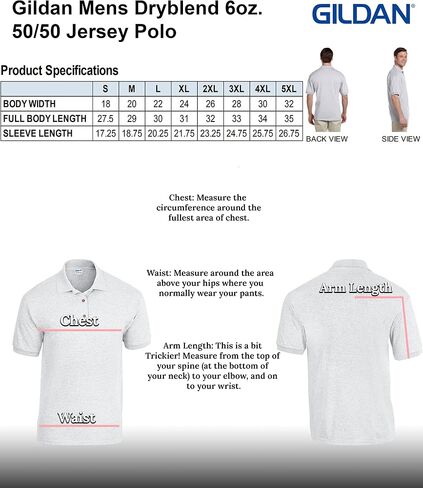 Gildan Mens Polo Shirt Modern-Fit Cotton Blend Short Sleeve Tee, Multipack 1I2I6I10- Make Your Own Color Set! in Saudi Arabia