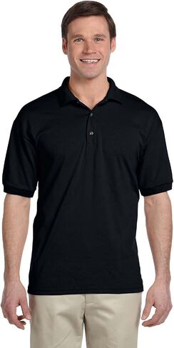 Gildan Mens Polo Shirt Modern-Fit Cotton Blend Short Sleeve Tee, Multipack 1I2I6I10- Make Your Own Color Set! in Saudi Arabia