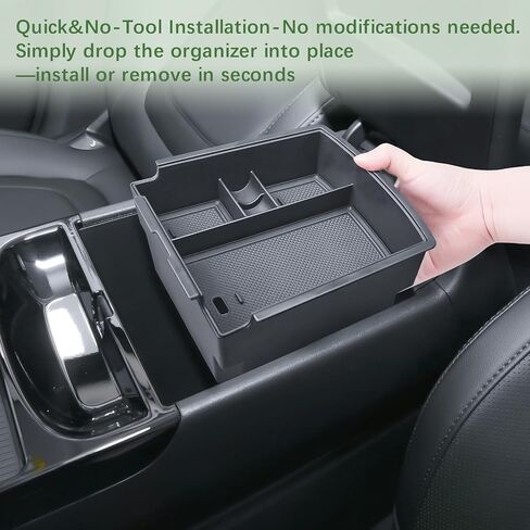 Double-Layer Center Console Organizer Compatible with 2025 2026 Hyundai Tucson(Limited) / 2025+ Hybrid/Plug-in Hybrid Accessories Storage Box Compartment Tray - ONLY Fit with Electronic Shift in Saudi Arabia