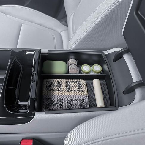 Double-Layer Center Console Organizer Compatible with 2025 2026 Hyundai Tucson(Limited) / 2025+ Hybrid/Plug-in Hybrid Accessories Storage Box Compartment Tray - ONLY Fit with Electronic Shift in Saudi Arabia