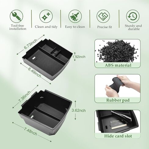 Double-Layer Center Console Organizer Compatible with 2025 2026 Hyundai Tucson(Limited) / 2025+ Hybrid/Plug-in Hybrid Accessories Storage Box Compartment Tray - ONLY Fit with Electronic Shift in Saudi Arabia