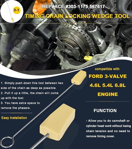 Cam Tool Complete Combo Kit for Ford 4.6L/5.4L 3V Engine Cam Phaser Holding Tool & Crankshaft Positioning Holder Tool & Timing Chain Locking Wedge Tool - 3 Tool Set in Saudi Arabia