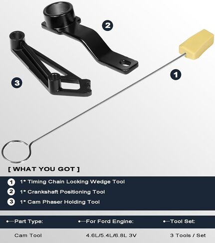 Cam Tool Complete Combo Kit for Ford 4.6L/5.4L 3V Engine Cam Phaser Holding Tool & Crankshaft Positioning Holder Tool & Timing Chain Locking Wedge Tool - 3 Tool Set in Saudi Arabia