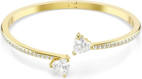 Swarovski Mesmera bangle, Heart, White, Gold-tone finish in Saudi Arabia