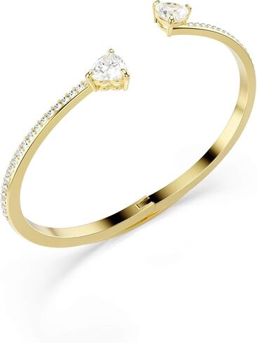 Swarovski Mesmera bangle, Heart, White, Gold-tone finish in Saudi Arabia