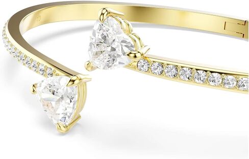 Swarovski Mesmera bangle, Heart, White, Gold-tone finish in Saudi Arabia