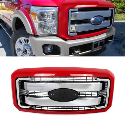 مجموعة شواية أمامية MIC متوافقة مع 2011-2016 F250 F350 F450 F550 F-250 F-350 F-450 F-550 Super Duty Lariat (تقليم أسود + كروم) in Kuwait