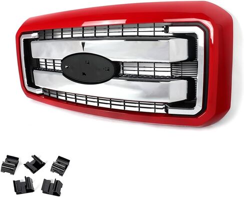 مجموعة شواية أمامية MIC متوافقة مع 2011-2016 F250 F350 F450 F550 F-250 F-350 F-450 F-550 Super Duty Lariat (تقليم أسود + كروم) in Kuwait