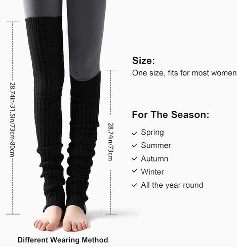 جوارب لتدفئة الساق عالية الفخذ للنساء، جوارب عالية الفخذ للنساء، جوارب ناعمة وسميكة بدون قدم، زوج واحد in Kuwait