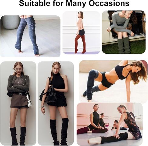 Thigh High Leg Warmers for Women, Thigh High Slouch Socks for Women Soft Thick Footless Socks 1 Pair in Kuwait