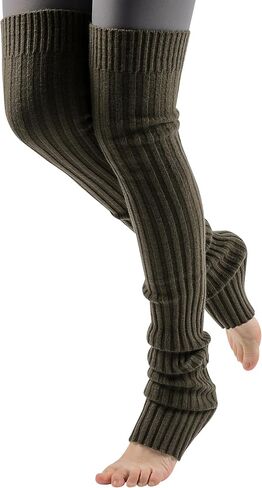 Thigh High Leg Warmers for Women, Thigh High Slouch Socks for Women Soft Thick Footless Socks 1 Pair in Kuwait