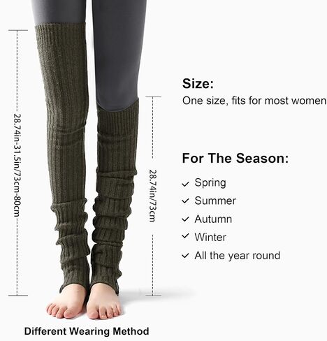 Thigh High Leg Warmers for Women, Thigh High Slouch Socks for Women Soft Thick Footless Socks 1 Pair in Kuwait