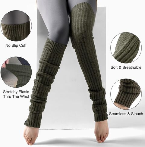 Thigh High Leg Warmers for Women, Thigh High Slouch Socks for Women Soft Thick Footless Socks 1 Pair in Kuwait