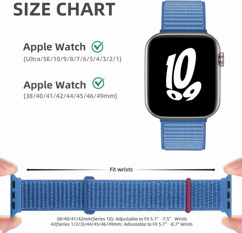 أحزمة WJK من النايلون المنفرد متوافقة مع ساعة Apple 38 مم 40 مم 41 مم 42 مم 44 مم 45 مم 46 مم 49 مم للنساء والرجال، حزام مطاطي متوافق مع سلسلة ساعات Apple 10 9 8 7 6 5 4 3 2 1 Ultra 2 in Kuwait