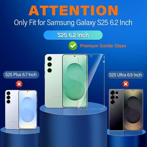 3 Pack Glass Screen Protector for Samsung Galaxy S24 [6.2 inch] + 3 Pack Camera Lens Protector, 9H Tempered Glass, Fingerprint Unlock, HD Clear Case Friendly Anti-Scratch in Saudi Arabia